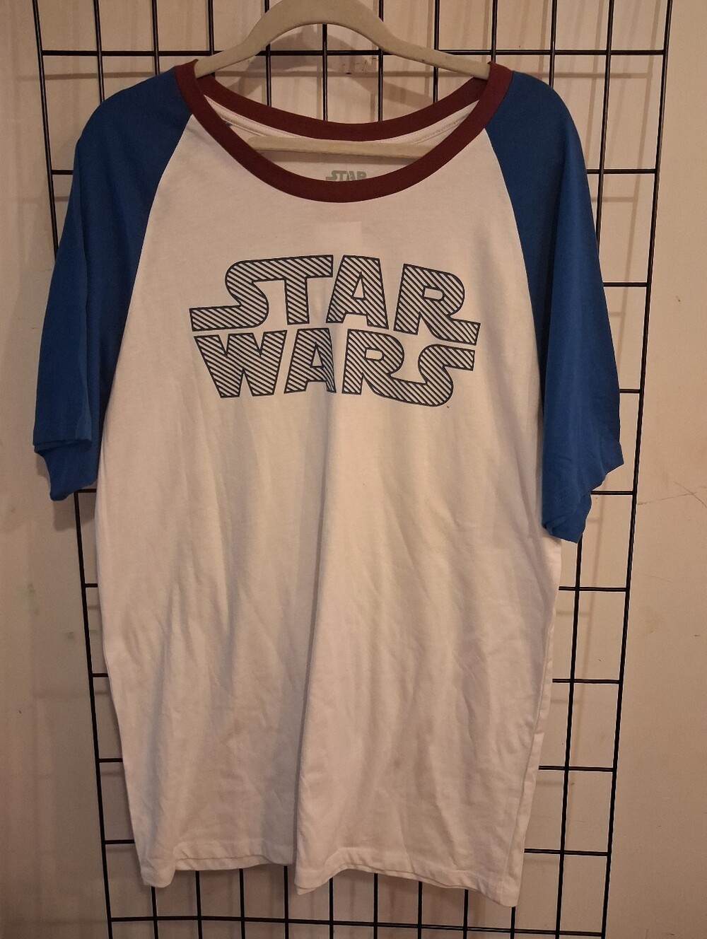 Star Wars - Word Logo With Blue Sleeves T-Shirt